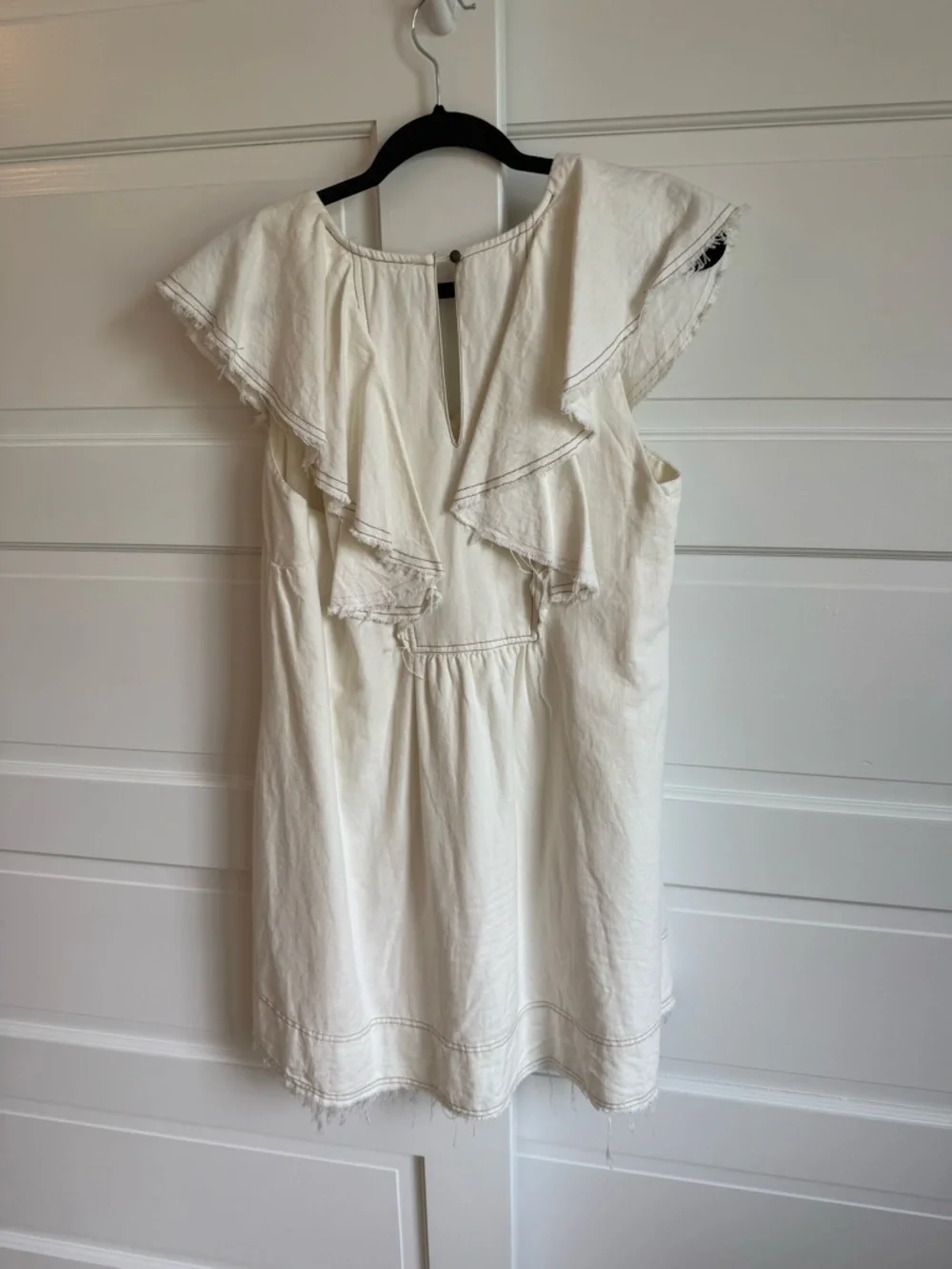 Pilcro Cream Ruffle-Trim Tunic Top - Picture 5 of 5